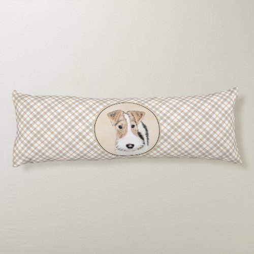 Wire Fox Terrier Painting _ Cute Original Dog Art Body Pillow
