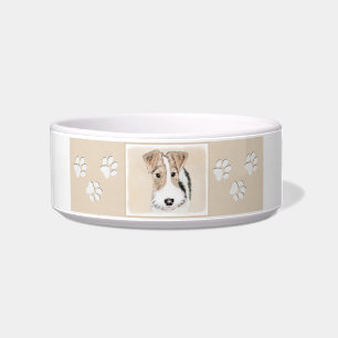 Wire Fox Terrier Painting - Cute Original Dog Art Bowl