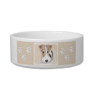 Wire Fox Terrier Painting - Cute Original Dog Art Bowl