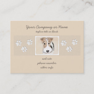Wire Fox Terrier Painting - Cute Original Dog Art Business Card