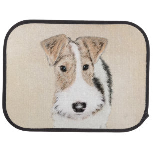 Wire Fox Terrier Painting - Cute Original Dog Art Car Floor Mat