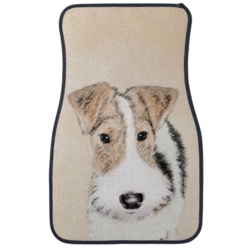 Wire Fox Terrier Painting _ Cute Original Dog Art Car Floor Mat