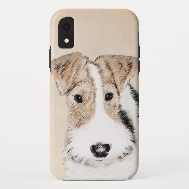Wire Fox Terrier Painting - Cute Original Dog Art Case-Mate iPhone Case (Back)