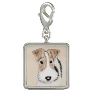 Wire Fox Terrier Painting - Cute Original Dog Art Charm