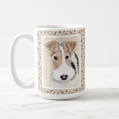 Wire Fox Terrier Painting _ Cute Original Dog Art Coffee Mug