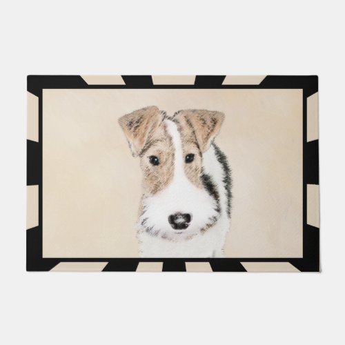 Wire Fox Terrier Painting _ Cute Original Dog Art Doormat