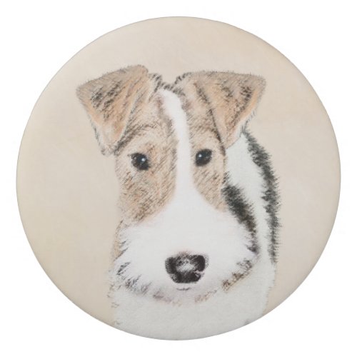 Wire Fox Terrier Painting _ Cute Original Dog Art Eraser