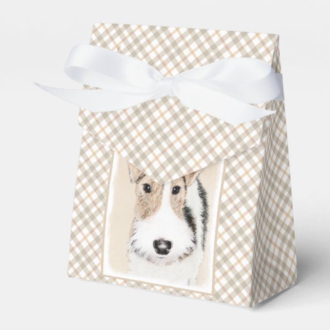 Wire Fox Terrier Painting - Cute Original Dog Art Favor Boxes (Front Side)