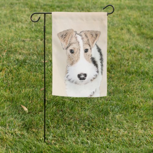 Wire Fox Terrier Painting _ Cute Original Dog Art Garden Flag
