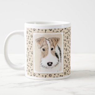 Wire Fox Terrier Painting - Cute Original Dog Art Giant Coffee Mug