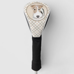 Wire Fox Terrier Painting - Cute Original Dog Art Golf Head Cover