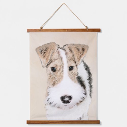 Wire Fox Terrier Painting _ Cute Original Dog Art Hanging Tapestry