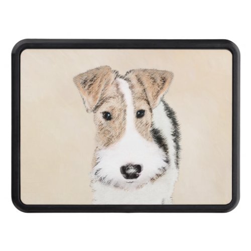 Wire Fox Terrier Painting _ Cute Original Dog Art Hitch Cover