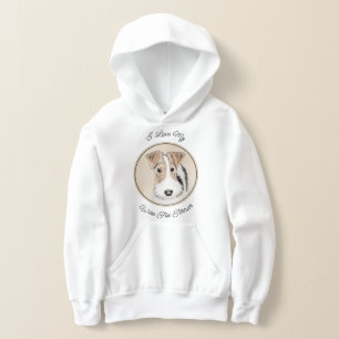 Wire Fox Terrier Painting - Cute Original Dog Art Hoodie