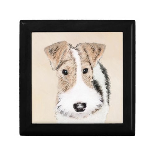 Wire Fox Terrier Painting _ Cute Original Dog Art Jewelry Box