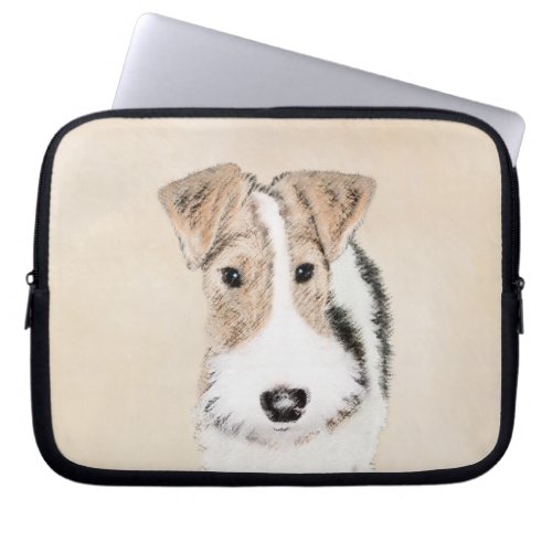 Wire Fox Terrier Painting _ Cute Original Dog Art Laptop Sleeve
