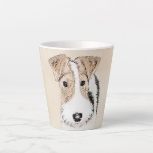 Wire Fox Terrier Painting _ Cute Original Dog Art Latte Mug
