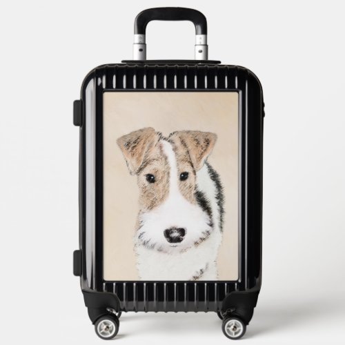 Wire Fox Terrier Painting _ Cute Original Dog Art Luggage