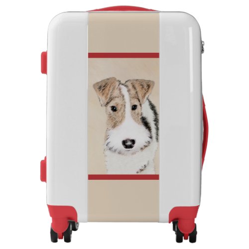 Wire Fox Terrier Painting _ Cute Original Dog Art  Luggage