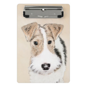 Wire Fox Terrier Painting - Cute Original Dog Art Mini Clipboard