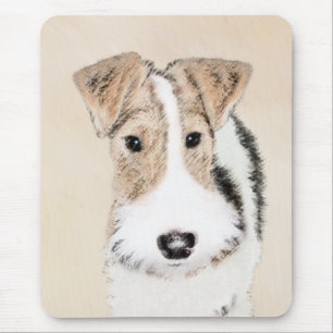 Wire Fox Terrier Painting - Cute Original Dog Art Mouse Pad