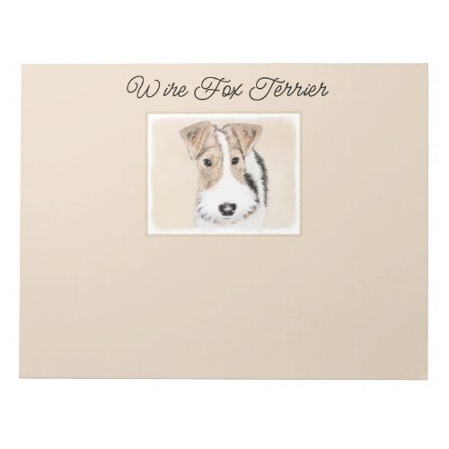 Wire Fox Terrier Painting _ Cute Original Dog Art  Notepad