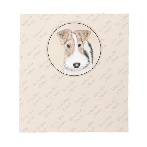 Wire Fox Terrier Painting _ Cute Original Dog Art Notepad