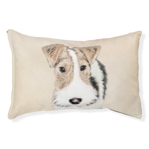 Wire Fox Terrier Painting _ Cute Original Dog Art Pet Bed