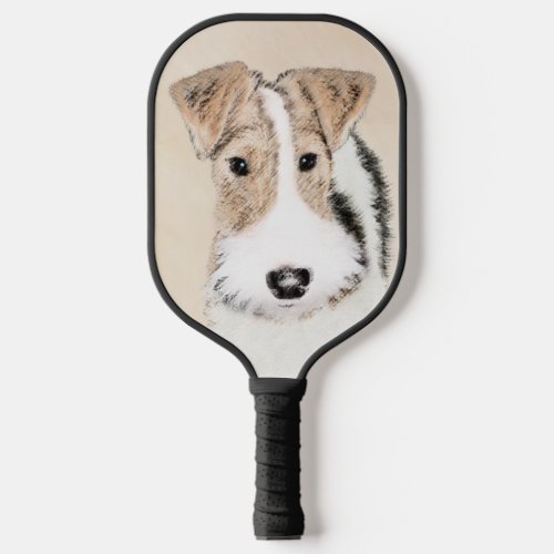 Wire Fox Terrier Painting _ Cute Original Dog Art Pickleball Paddle