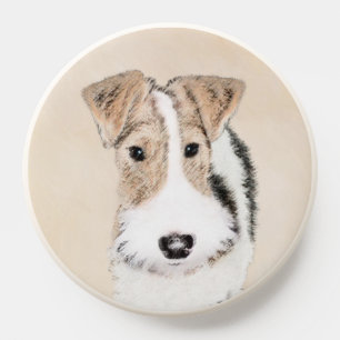 Wire Fox Terrier Painting - Cute Original Dog Art PopSocket