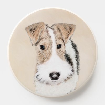 Wire Fox Terrier Painting - Cute Original Dog Art PopSocket