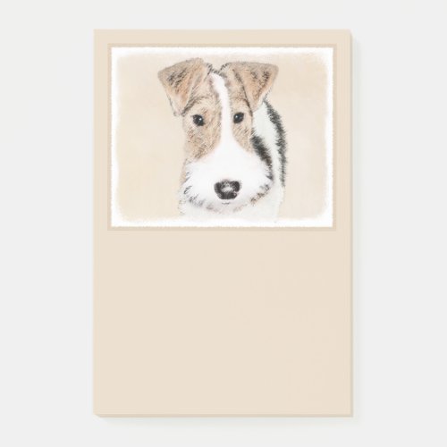 Wire Fox Terrier Painting _ Cute Original Dog Art Post_it Notes