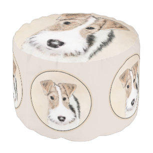 Wire Fox Terrier Painting - Cute Original Dog Art Pouf