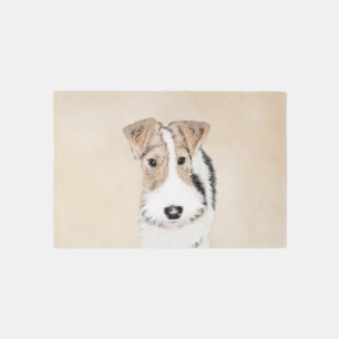 Wire Fox Terrier Painting - Cute Original Dog Art Rug