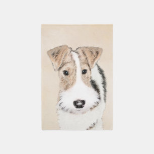 Wire Fox Terrier Painting - Cute Original Dog Art Rug