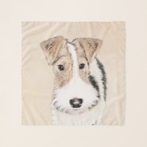 Wire Fox Terrier Painting _ Cute Original Dog Art Scarf