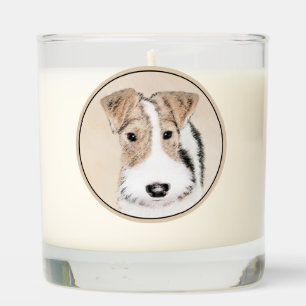 Wire Fox Terrier Painting - Cute Original Dog Art Scented Candle