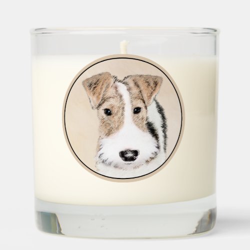 Wire Fox Terrier Painting _ Cute Original Dog Art Scented Candle