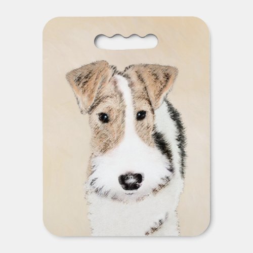 Wire Fox Terrier Painting _ Cute Original Dog Art Seat Cushion