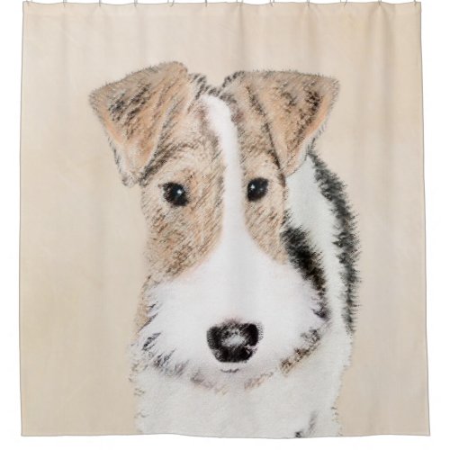Wire Fox Terrier Painting _ Cute Original Dog Art Shower Curtain