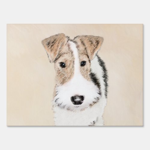 Wire Fox Terrier Painting _ Cute Original Dog Art Sign