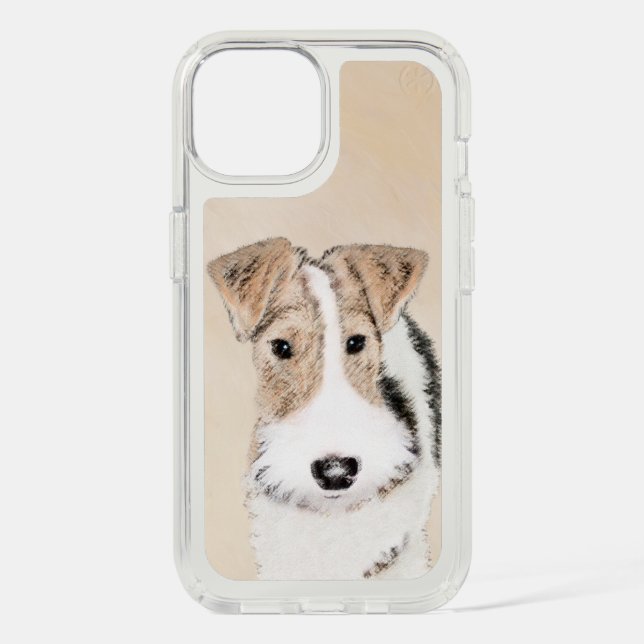 Wire Fox Terrier Painting - Cute Original Dog Art Speck iPhone Case (Front)