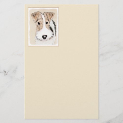 Wire Fox Terrier Painting _ Cute Original Dog Art Stationery