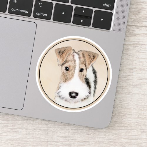 Wire Fox Terrier Painting _ Cute Original Dog Art Sticker