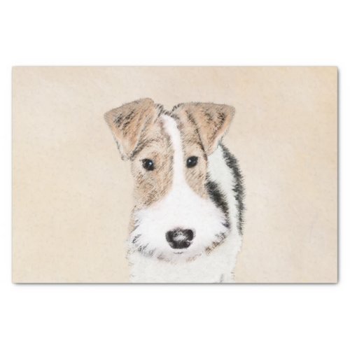 Wire Fox Terrier Painting _ Cute Original Dog Art Tissue Paper