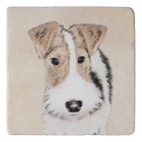 Wire Fox Terrier Painting _ Cute Original Dog Art Trivet