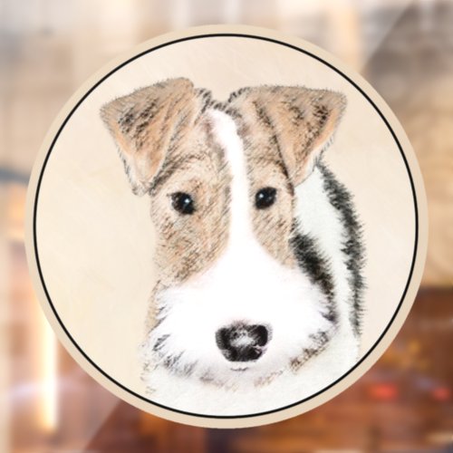 Wire Fox Terrier Painting _ Cute Original Dog Art Window Cling