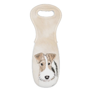 Wire Fox Terrier Painting - Cute Original Dog Art Wine Bag