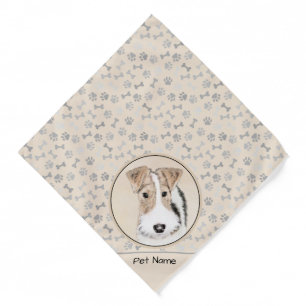 Wire Fox Terrier Painting tricolor WFT Pet Dog Art Bandana