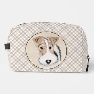 Wire Fox Terrier Painting tricolor WFT Pet Dog Art Dopp Kit